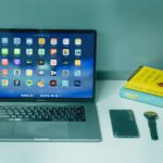 Laptop screen showing multiple productivity apps open for remote work in 202