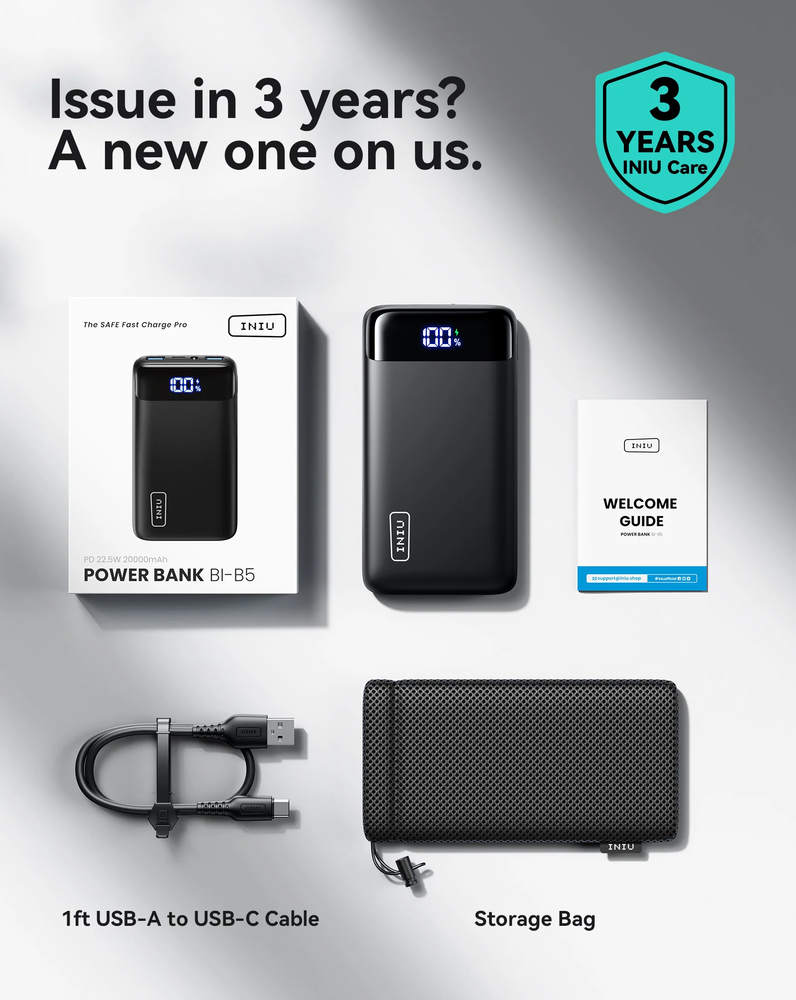 INIU 20,000mAh Power Bank — product image