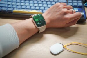 Fitness smartwatch worn on wrist showing health tracking data in 2026